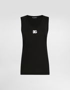 Dolce & Gabbana Oversize Jersey Tank Top With DG Logo