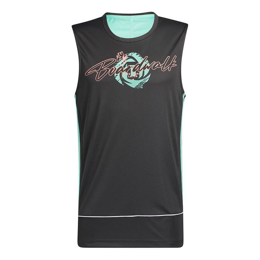 Tielko adidas Originals Boardwalk Rose Graphic Print Basketball Tank Top Čierna | GP9771
