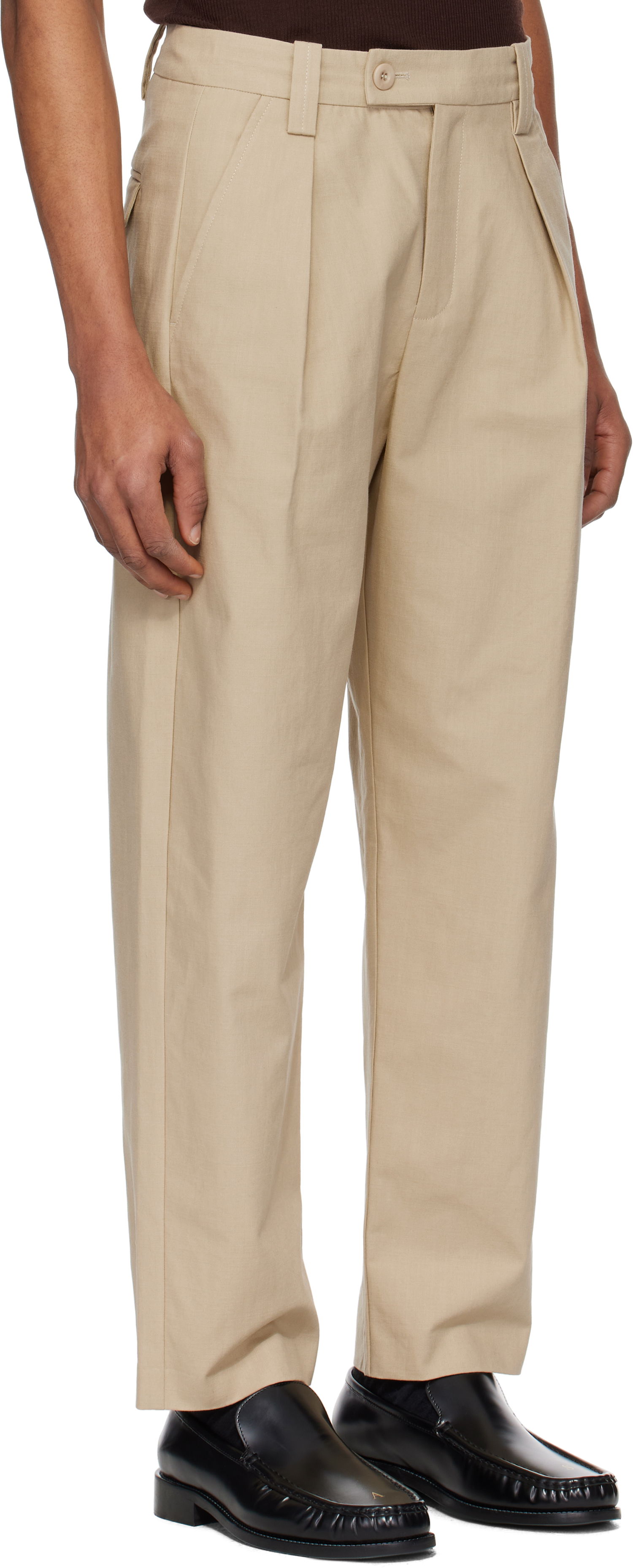 Nohavice A.P.C. A.P.C. Renato Pleated Trousers Béžová | COHFU-H08428, 1