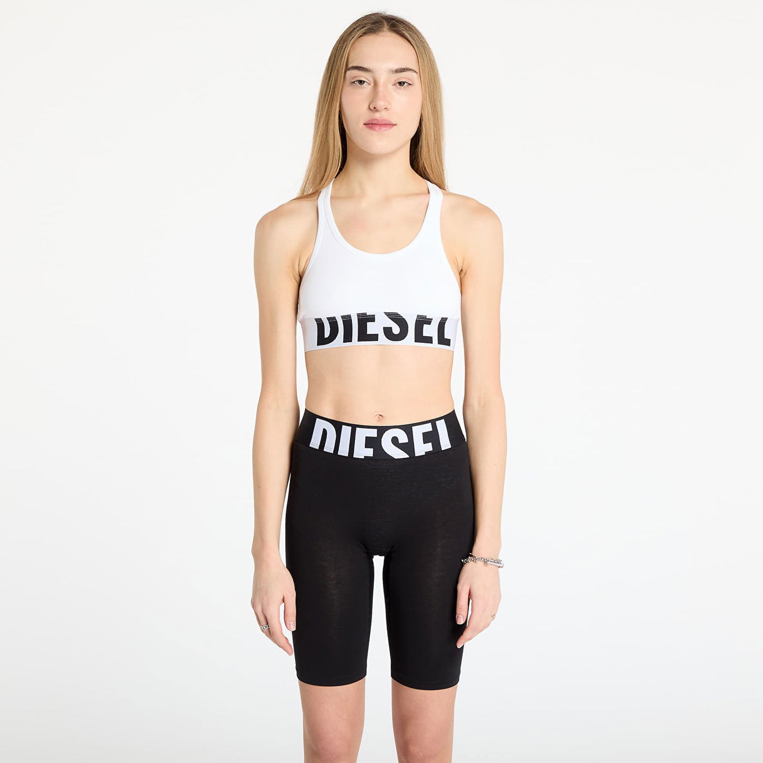 Podprsenka Diesel Diesel UFSB-Cotton-Race Bralette and Bike Shorts Set Biela | A14591-0HMAU 100, 0