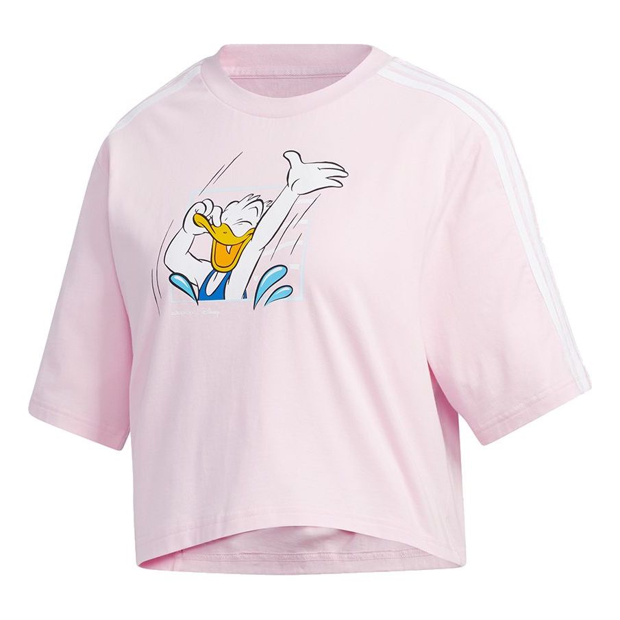 Crop Top adidas Originals Neo Disney Crossover Donald Duck Short Sleeve T-Shirt Ružová | GJ5651, 0