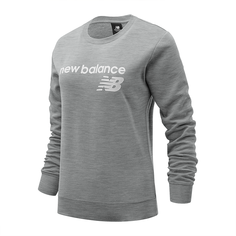 Sveter New Balance Essentials Stacked Logo Crewneck Sweatshirt Šedá | New Balance WT03811AG – sivé, 0