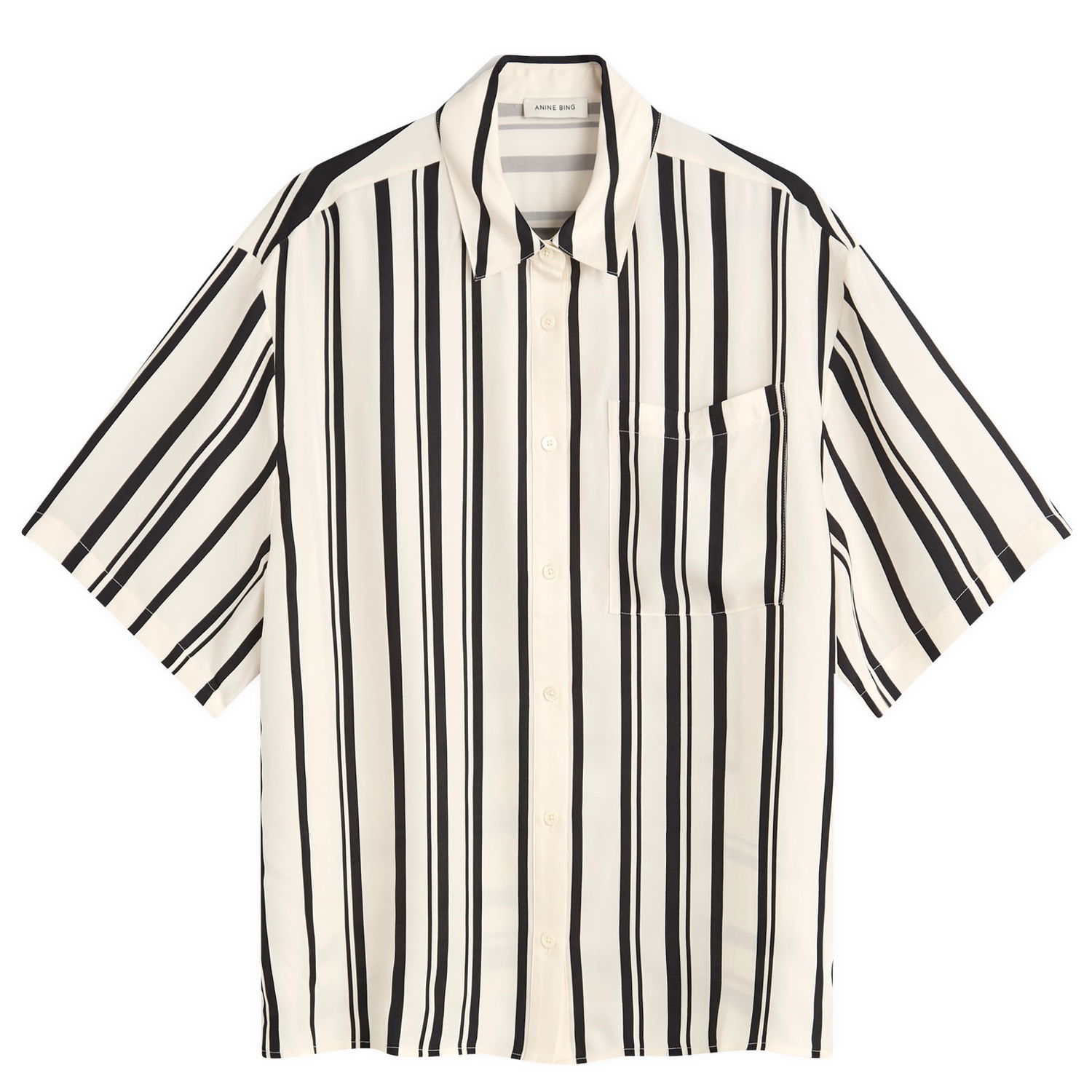 Košeľa Anine Bing Anine Bing Coco Short Sleeve Stripe Shirt, Size Large Rôznofarebný | A-07-11268-MTL95, 1