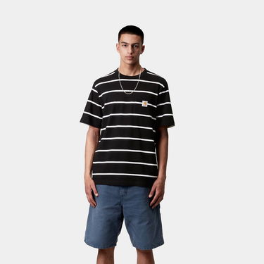 Tričko Carhartt WIP Aiken Stripe Pocket T-Shirt Čierna | I034487_4, 0