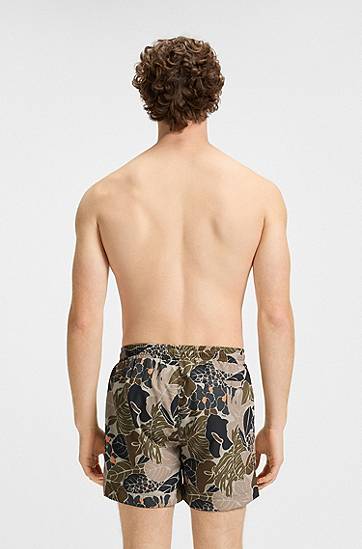 Šortky BOSS Quick-Dry Printed Swim Shorts Béžová | 50510061, 1
