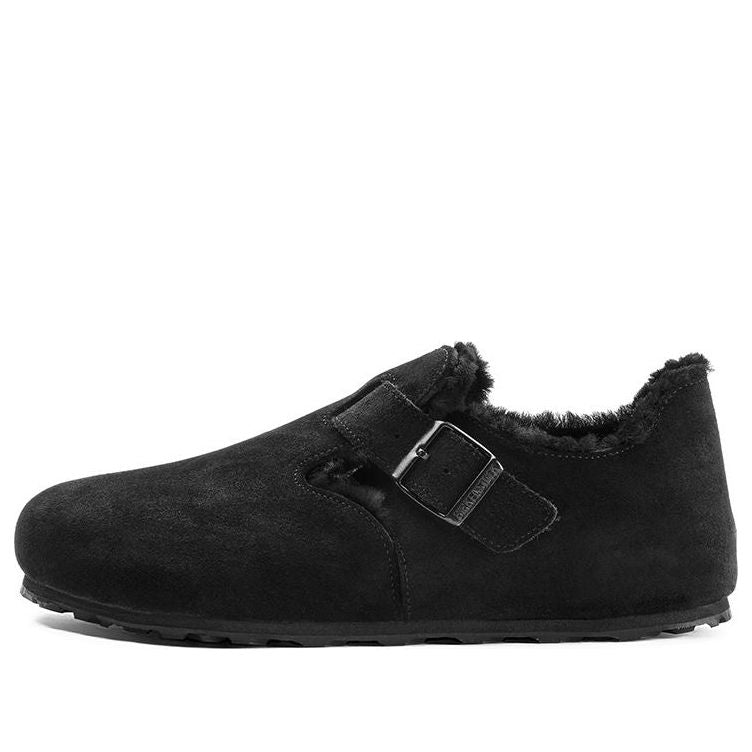 Tenisky a topánky Birkenstock London Shearling Suede Narrow Fit Sandals Čierna | 1014961