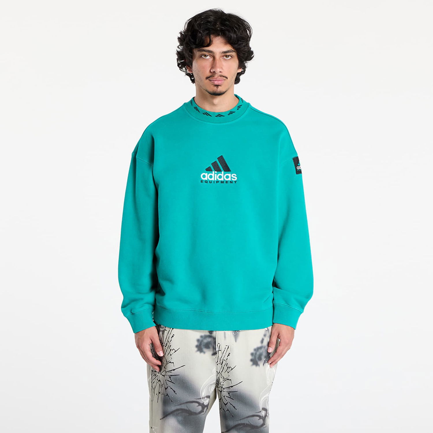 Mikina adidas Originals Equipment Wash Crewneck Sweatshirt Tyrkysová | JX1570, 0
