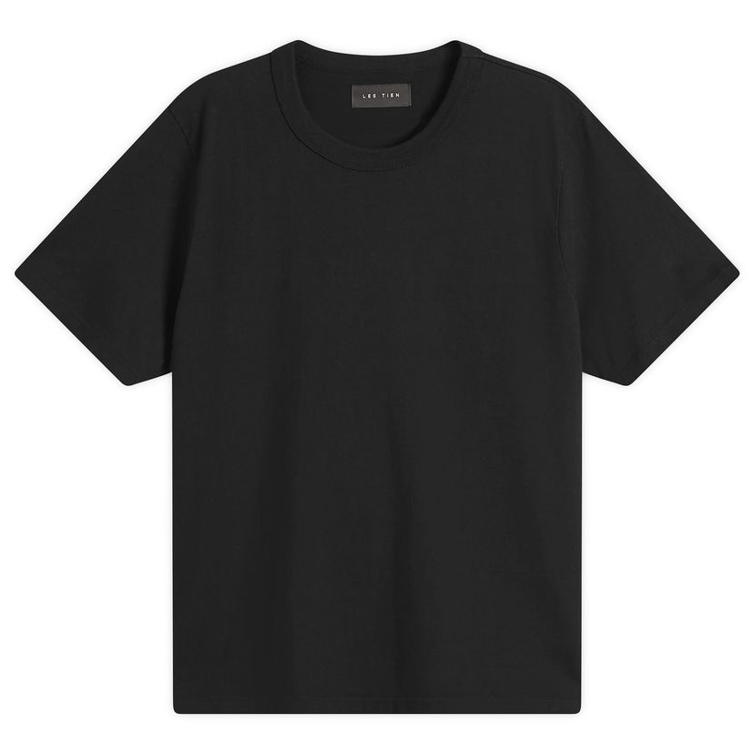 Tričko LES TIEN Heavyweight Binded Neck T-Shirt Čierna | HV-2082-JTBLK