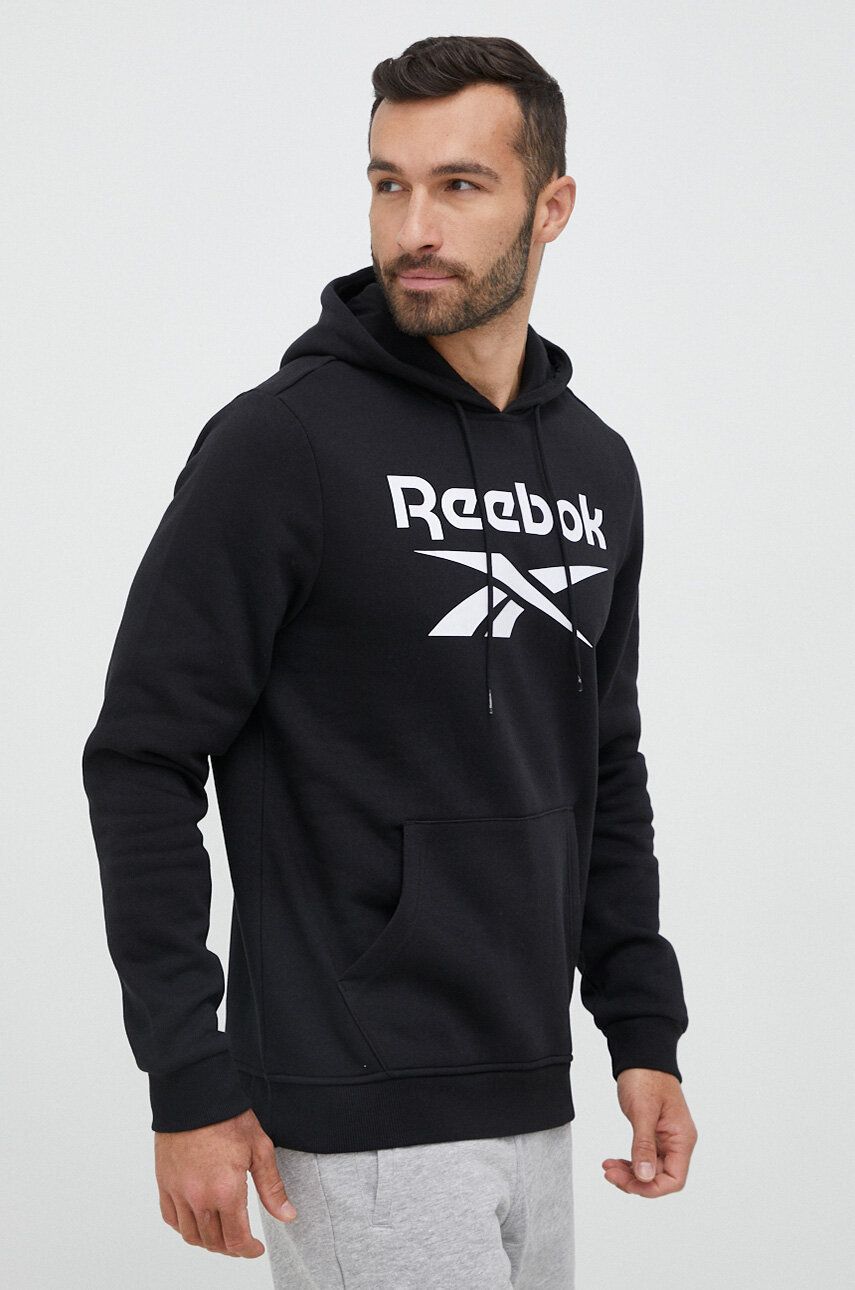 Mikina Reebok Identity Fleece Stacked Logo Pullover Hoodie Čierna | H54802, 0