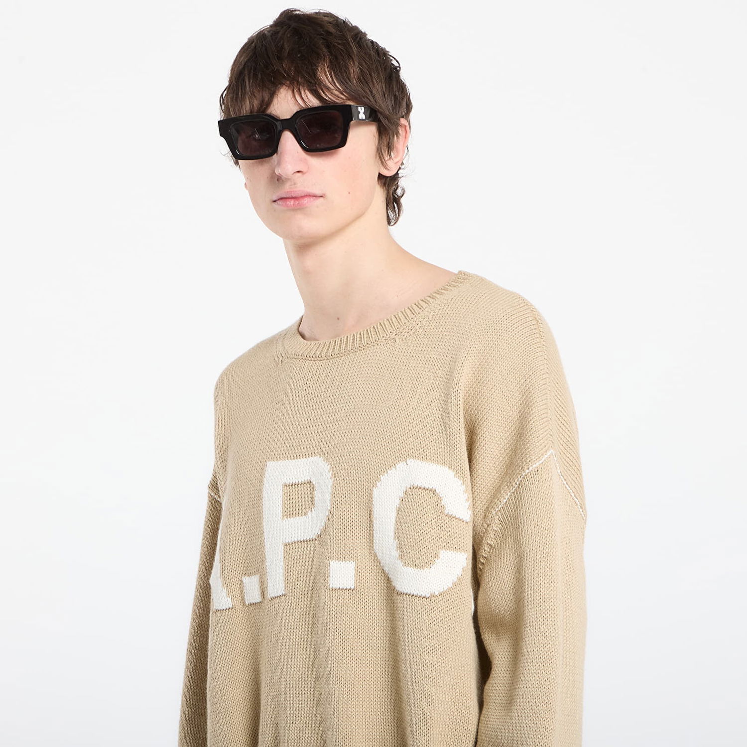 Sveter A.P.C. Logo Jumper XXL Béžová | WOASL-M23009 AAE, 1