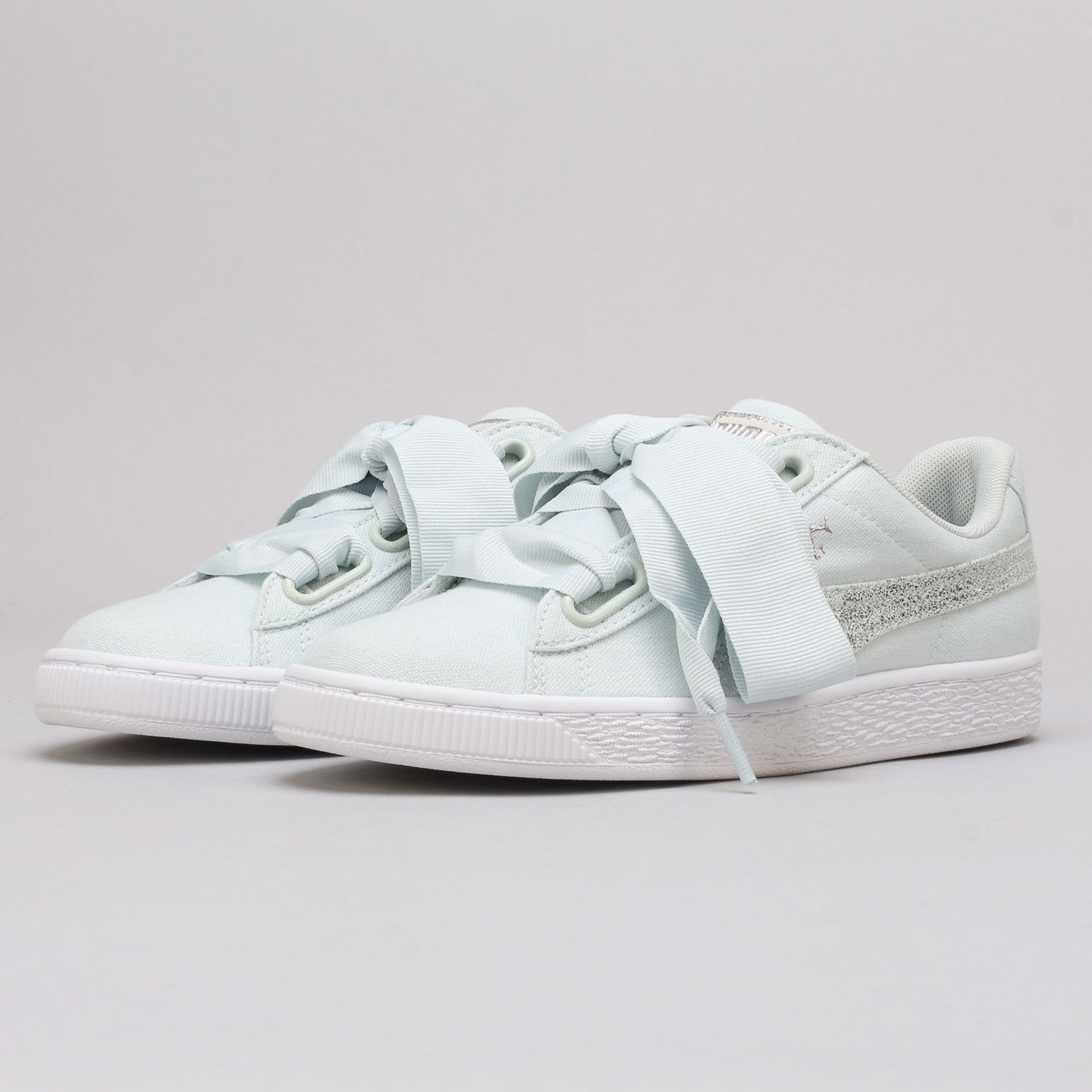 Tenisky a topánky Puma Basket Heart Canvas Wn's blue flower - white - silver Modrá | 366495 03, 0