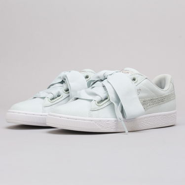 Tenisky a topánky Puma Basket Heart Canvas Wn's blue flower - white - silver Modrá | 366495 03, 0