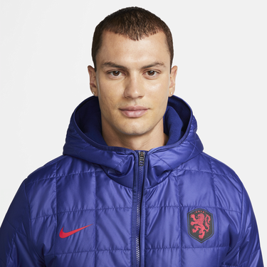 Prešívaná bunda Nike Netherlands Hooded Fleece-Lined Jacket Modrá | DH4916-455, 4