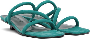 Doplnky BY FAR BY FAR Morena Kid Suede Leather Heeled Sandals Zelené | MWFHO015KL007GR047PL, 3