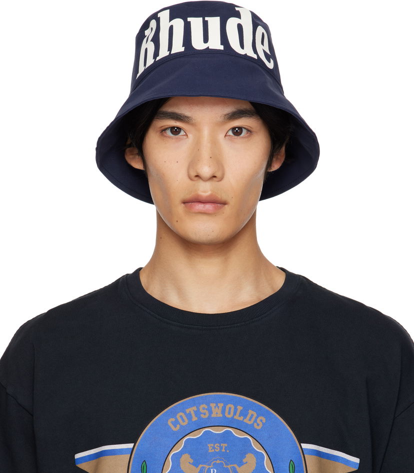 Klobúk Rhude Logo Bucket Hat Navy | RHPF25HA02747