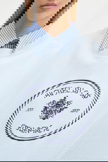 Mikina Sporty & Rich Oversized Eden Crest Embroidered Sweatshirt Modrá | ST07160621BL90, 3