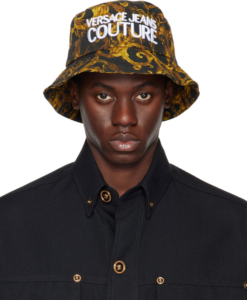 Klobúk Versace Couture Black & Gold Watercolor Couture Bucket Hat Hnedá | E76GAZK06_EZG267