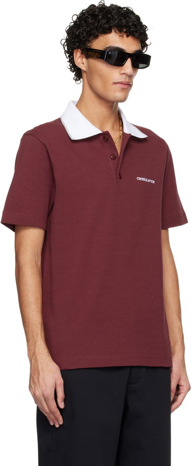 Polo tričko Casablanca Embossed Laurel Polo Vínová | M-SP26-JTP-243-02, 1