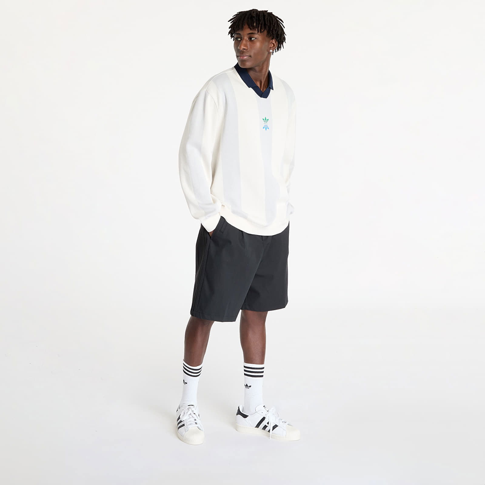 Rolling Links Long Sleeve Polo Shirt Chalk White