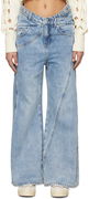 Feng Chen Wang Cross Waistband Wide Leg Jeans