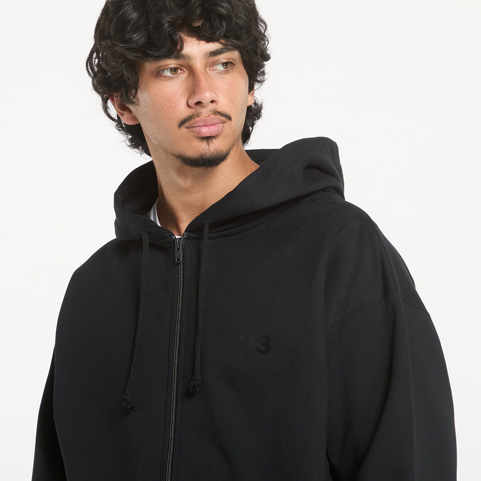 Brushed Terry Full Zip Hoodie UNISEX Black