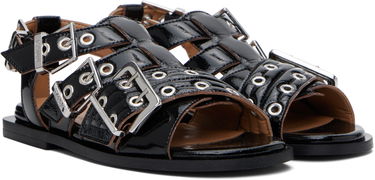 Doplnky GANNI GANNI Buckle Strap Flat Sandals Čierna | S2934, 3