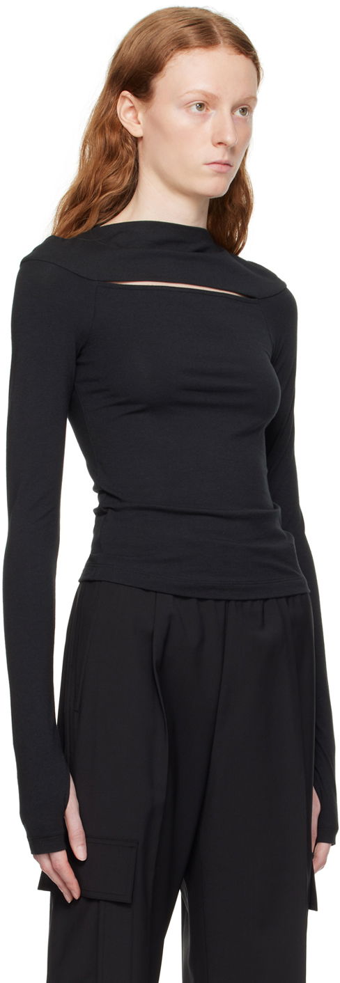 Tričko Helmut Lang Helmut Lang Slit Long Sleeve T-Shirt Čierna | N05HW507, 1