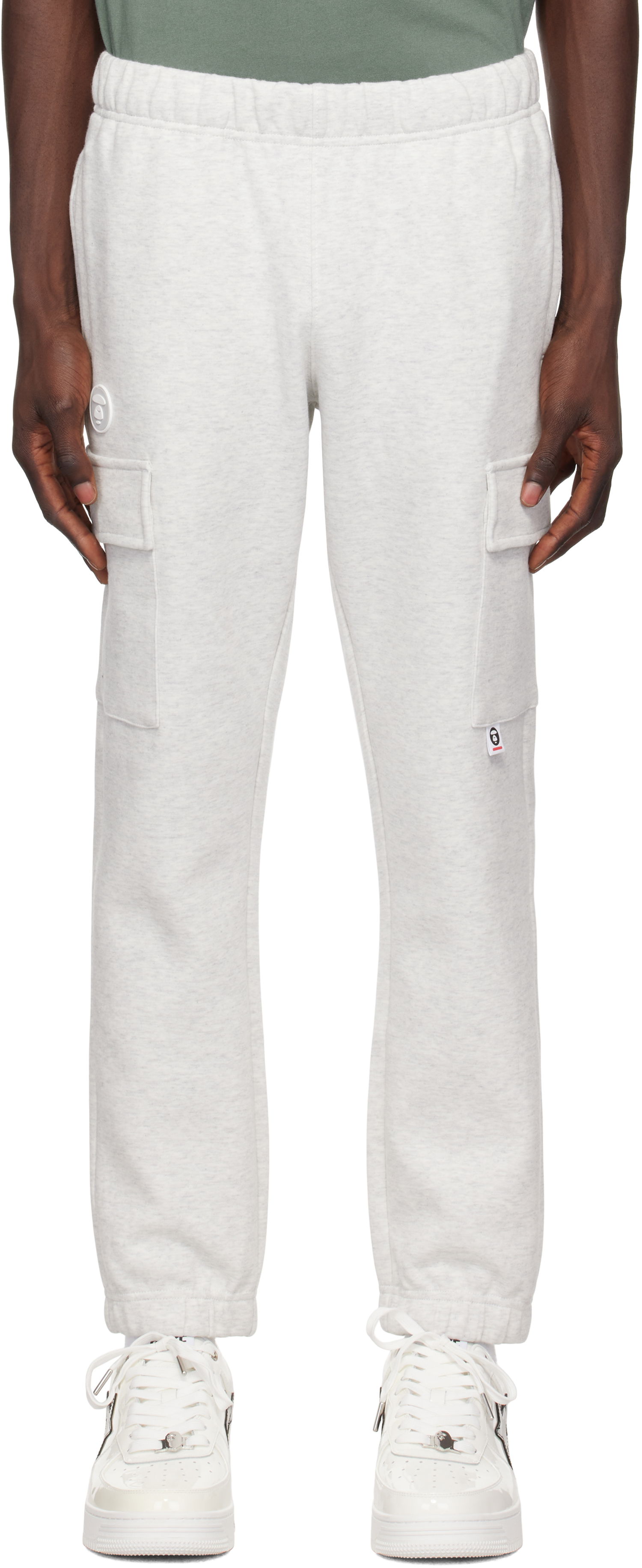 Tepláky AAPE by A Bathing Ape AAPE by A Bathing Ape 'AAPE Now' Sweat Cargo Pants Šedá | AAPPTMB628XANWH2, 0