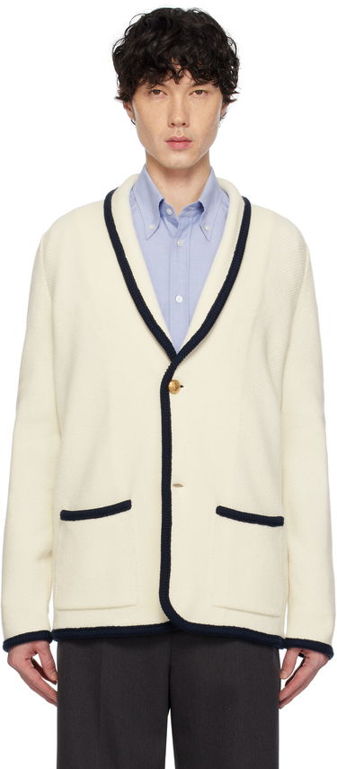 Sveter Valentino Valentino Single-Breasted Wool & Cotton Cardigan Biela | 6V3KE02TAR2, 0