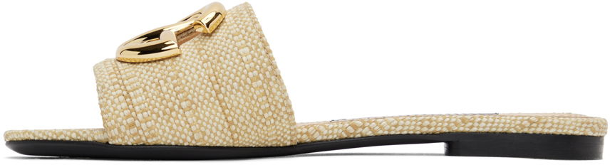 Dolce&Gabbana Raffia Slide Sandals