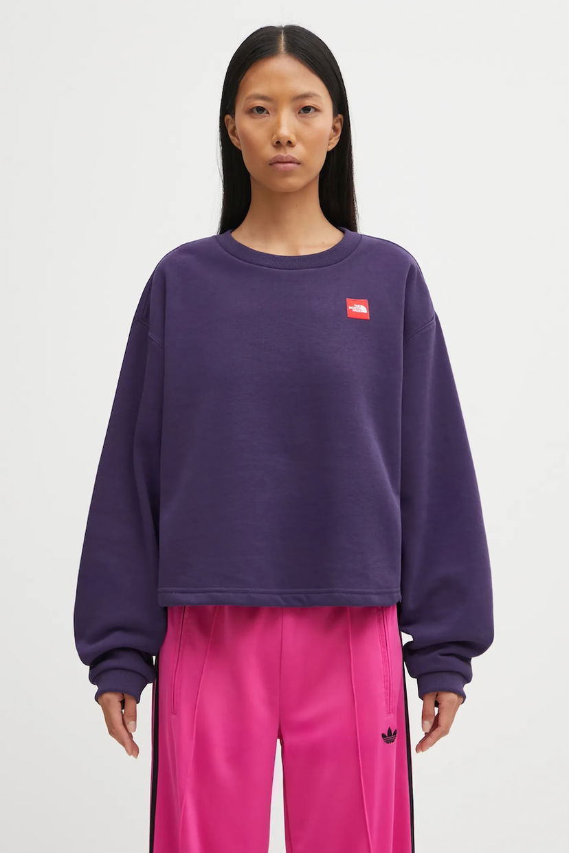 Mikina The North Face Plain Cropped Crewneck Sweatshirt Redbox Fialová | NF0A8EFY1JI1