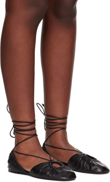 Tenisky a topánky LANVIN Lanvin Mesure Lace-Up Leather Ballerina Flats Čierna | FW-SAMS0W-NAPA-E25, 3