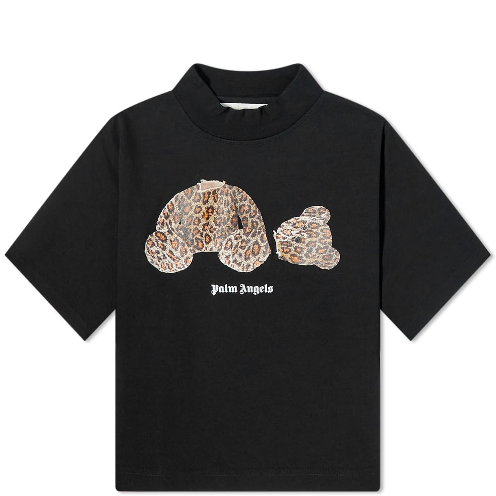 Tričko Palm Angels Cropped Leopard Bear Tee Čierna | PWAA020S22JER0021060, 0
