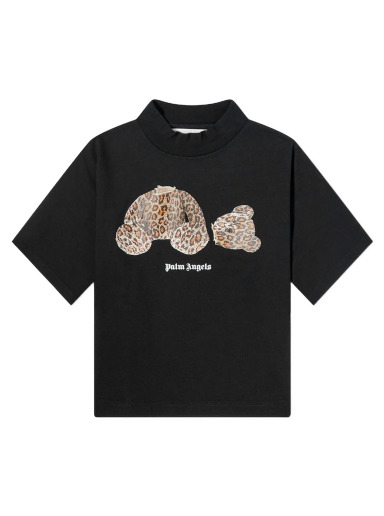 Tričko Palm Angels Cropped Leopard Bear Tee Čierna | PWAA020S22JER0021060