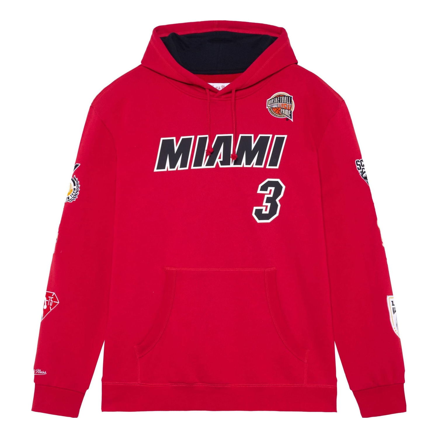 Mikina Mitchell & Ness Mitchell & Ness NBA Miami Heat Dwyane Wade Fleece Hoodie Červená | FPHD6861-MHEYYDWASCAR, 0