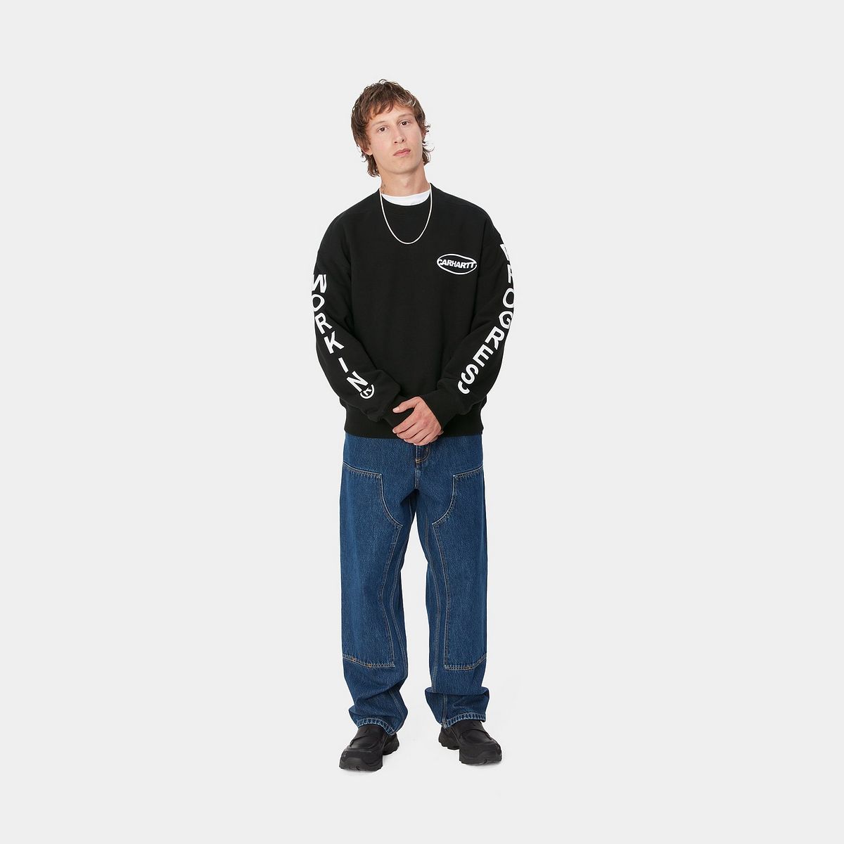 Mikina Carhartt WIP Black Printed Crewneck Sweatshirt Čierna | I033939_9, 1