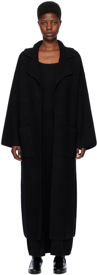 Kabáty TOTEME Ribbed Longline Coat Čierna | 241-WRT1018-YA0024, 0