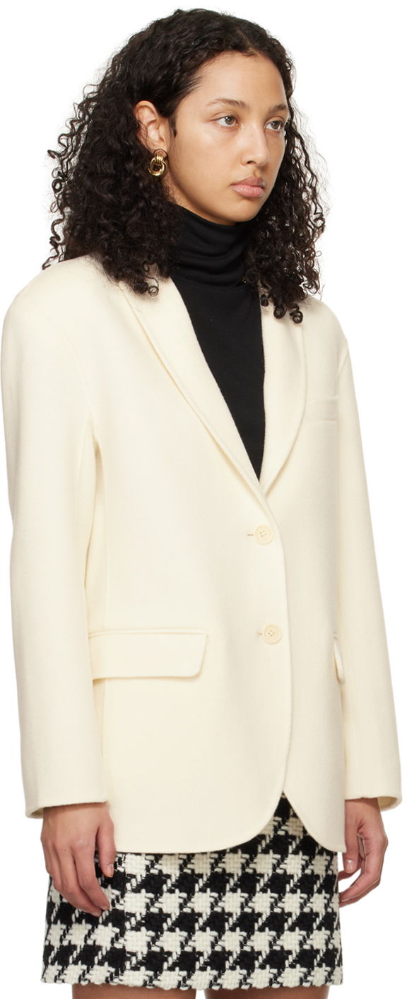 Bunda Anine Bing Anine Bing Women's Quinn Single-Breasted Blazer Biela | A-01-7073-150, 1