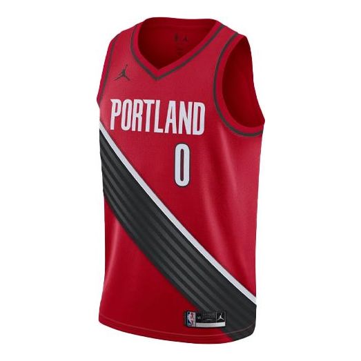 Dres Jordan Air Jordan NBA Fan Edition Portland Trail Blazers Lillard #0 Jersey Červená | CV9492-657
