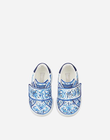 Tenisky a topánky Dolce & Gabbana Majolica-print Portofino Light First Steps Biela | DN0143AD466HA3OB, 3