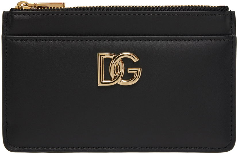 Peňaženka Dolce & Gabbana Black Embossed Card Holder Čierna | BI1261AW576