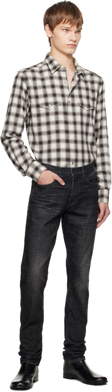 Košeľa Tom Ford TOM FORD Check Western Shirt Béžová | HDS001-FMC241, 4