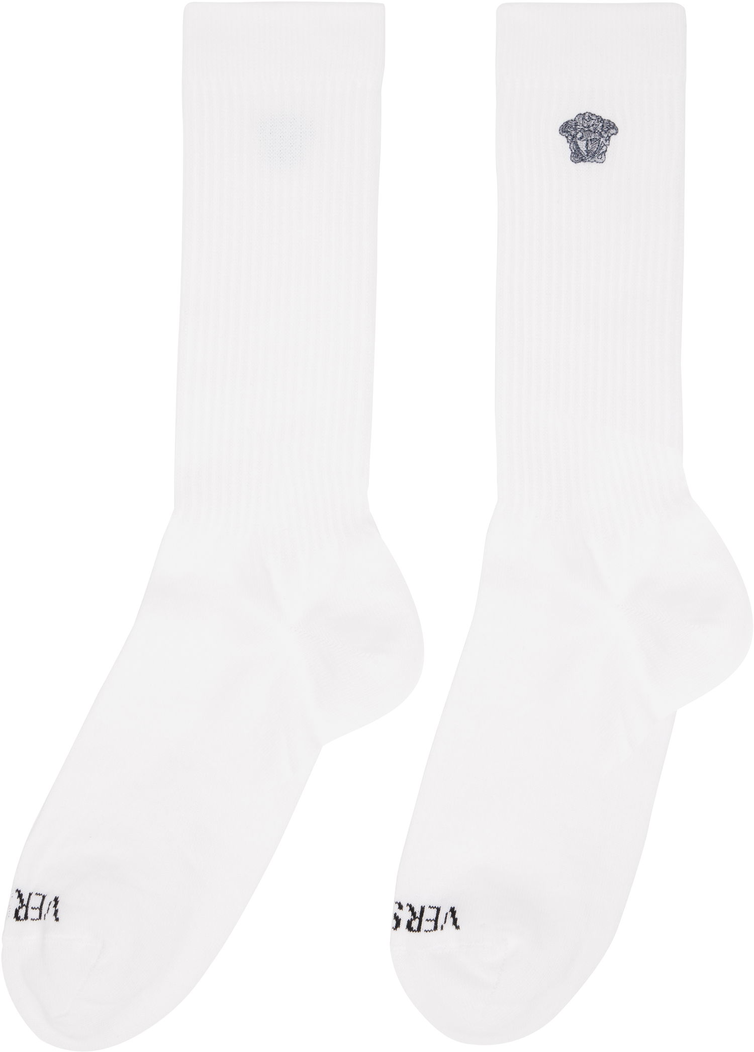 Ponožky Versace Versace Embroidered Medusa Ribbed Socks Biela | 1008835_1A13105, 1