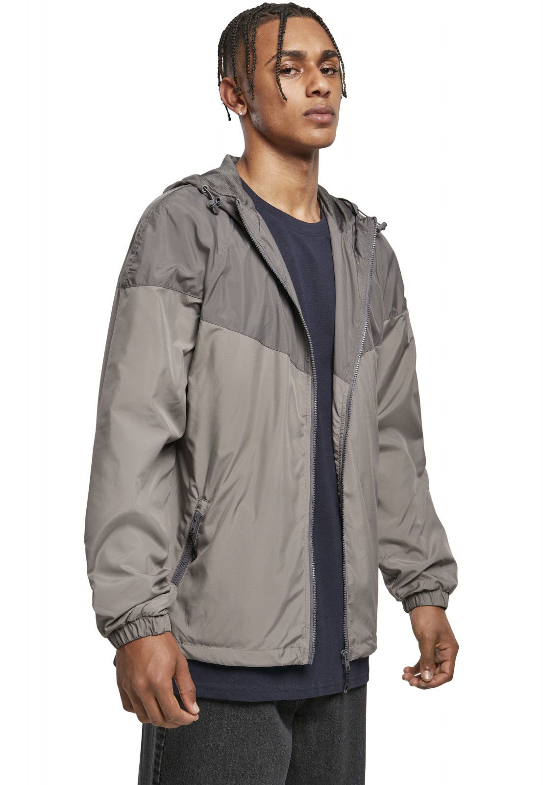 Vetrovka Urban Classics Two Tone Hooded Windbreaker Jacket Šedá | TB2107-02941, 0