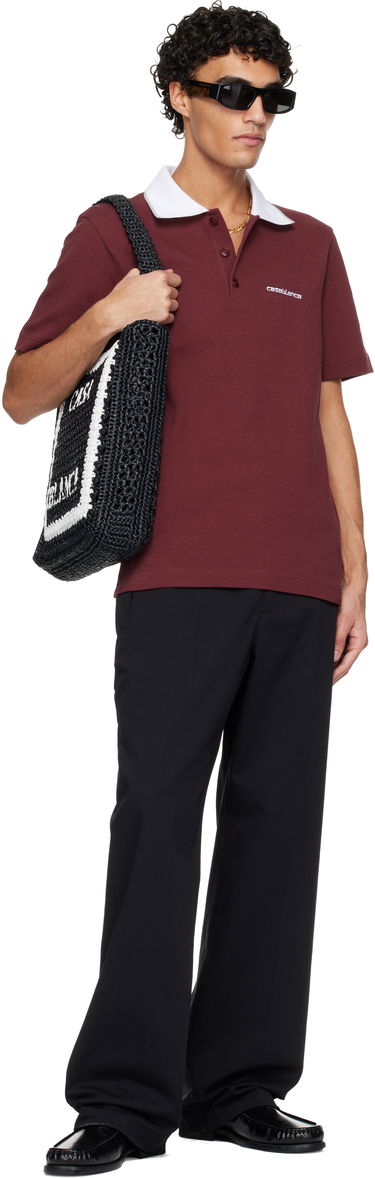 Polo tričko Casablanca Embossed Laurel Polo Vínová | M-SP26-JTP-243-02, 3