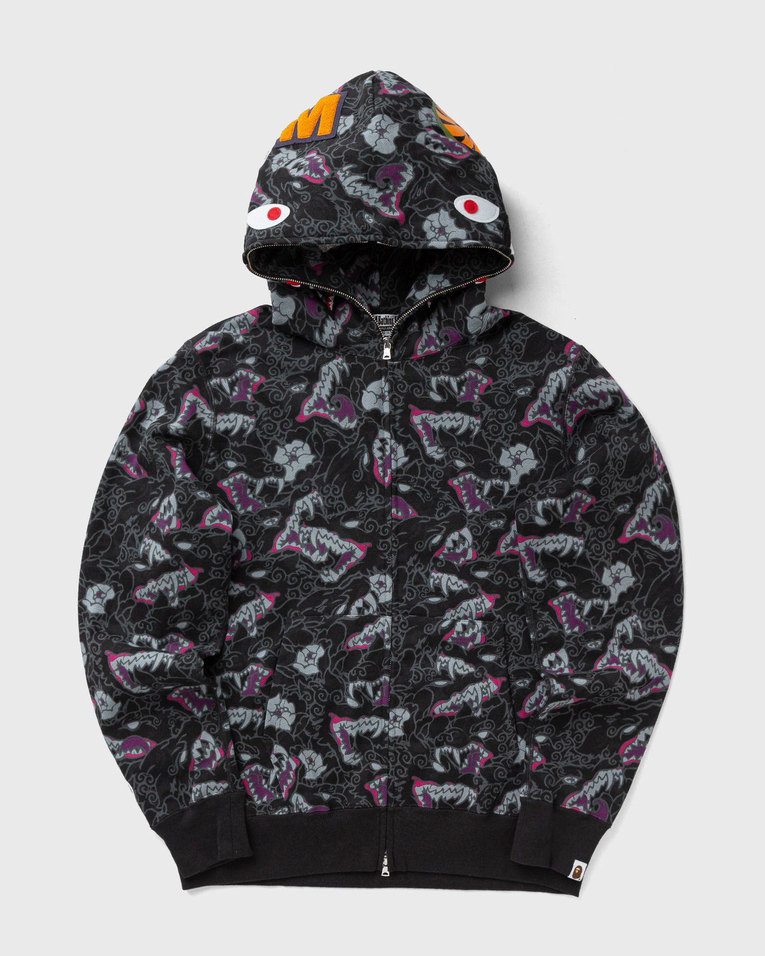 Mikina BAPE Tattoo Camo Shark Full-Zip Hoodie Čierna | 001ZPK801007MBLK, 0