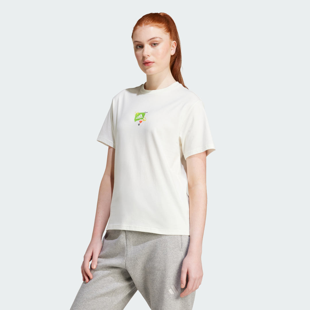 Tričko adidas Performance Remoji Graphic Tee Biela | IW5165, 0