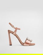 Dolce & Gabbana Velvet Sandals With Crystal Buckle