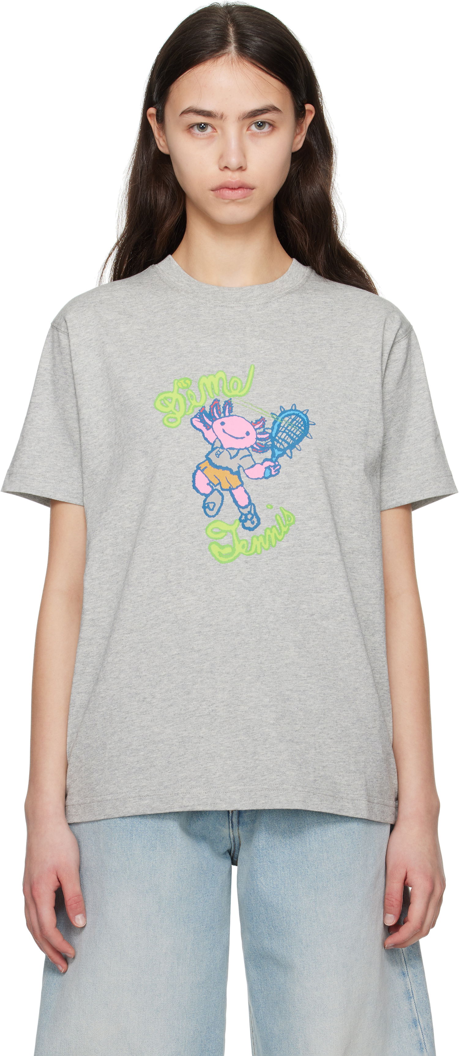 Tričko Dime Dime Axolotl Graphic T-Shirt Šedá | DIME2SP2551GRY, 0
