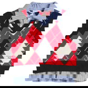 Charles Jeffrey Loverboy Argyle Knit Cropped Vest